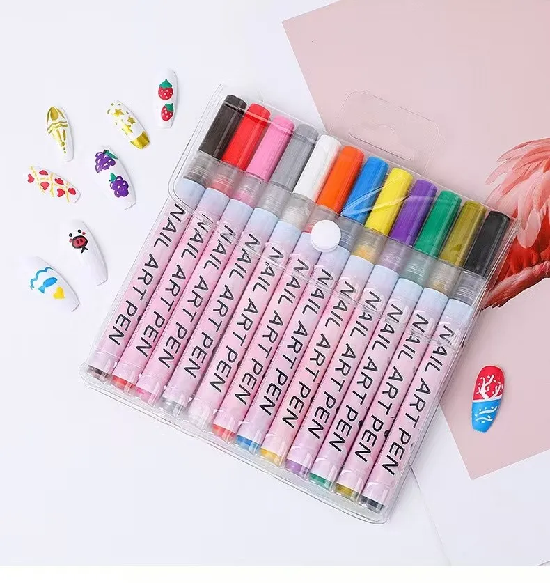 Ample 0.5mm Acrylic Nail Art Pens – Fast Coloring With 12 Vibrant Colors